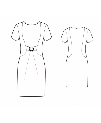 Custom-Fit Sewing Patterns - Color Blocked Dress With Front Buckle