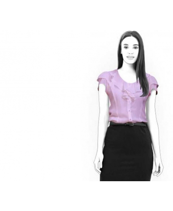 Custom-Fit Sewing Patterns - Ruffled Collar And Sleeves Blouse