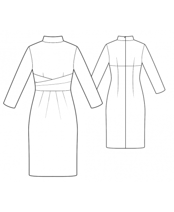 Custom-Fit Sewing Patterns - Turtleneck Dress With Pleated Waist