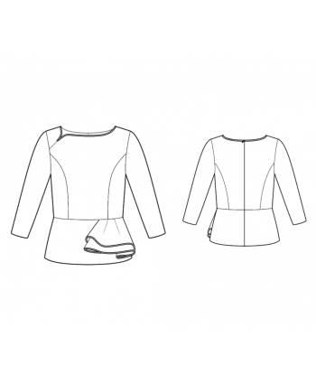Custom-Fit Sewing Patterns - Asymmetrical Blouse With Peplum