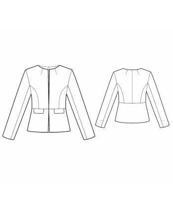 Custom-Fit Sewing Patterns - Collarless Jacket With Front Pockets