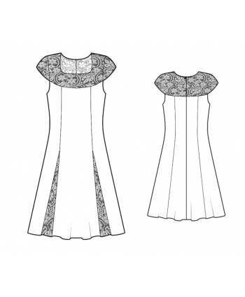 Custom-Fit Sewing Patterns - A-line Dress With Lace Yoke