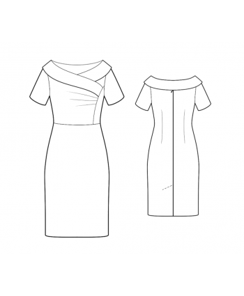 Custom-Fit Sewing Patterns - Asymmetrical Off-Shoulder Dress