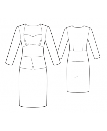 Custom-Fit Sewing Patterns - Jacket Imitation Dress With Peplum