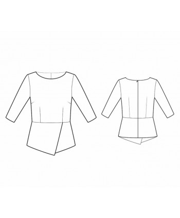 Custom-Fit Sewing Patterns - Blouse With Asymmetrical Peplum