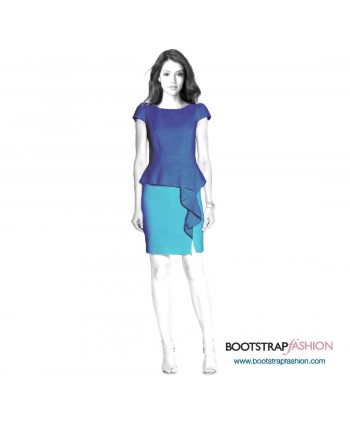 Custom-Fit Sewing Patterns - Dress With Cascading Peplum