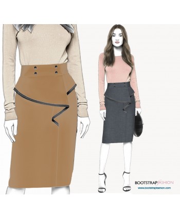 Custom-Fit Sewing Patterns - Skirt With Asymmetrical Peplum