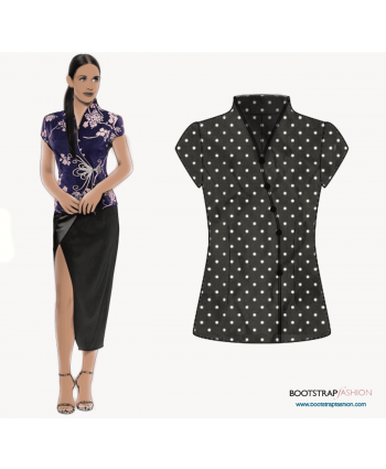 Custom-Fit Sewing Patterns - Blouse With Asymmetrical Closure