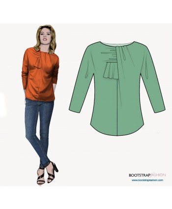 Custom-Fit Sewing Patterns - Blouse With Front Decoration