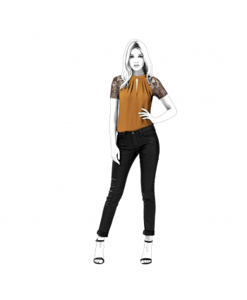 Custom-Fit Sewing Patterns - Raglan Sleeve Blouse With Pleated Front