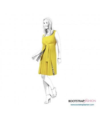 Custom-Fit Sewing Patterns - Dress With Front Flyaway