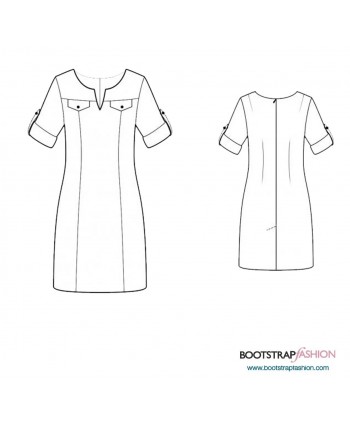 Custom-Fit Sewing Patterns - Short-Sleeved Sheath With Yokes