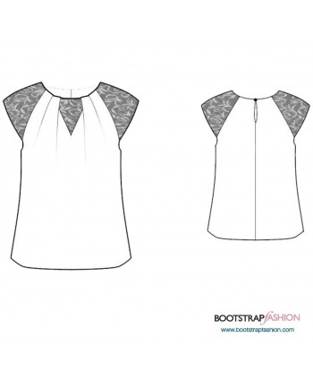 Custom-Fit Sewing Patterns - Blouse With Short Raglan Sleeves