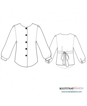 Custom-Fit Sewing Patterns - Blouse With Wide Sleeves