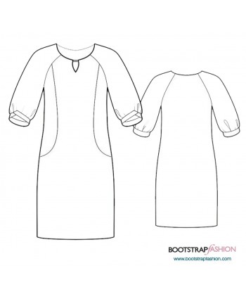 Custom-Fit Sewing Patterns -Knit Dress With Keyhole Opening