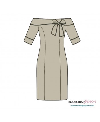 Custom-Fit Sewing Patterns - Off-Shoulder Dress