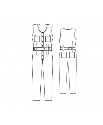 Custom-Fit Sewing Patterns - Belted Coveralls with Pockets