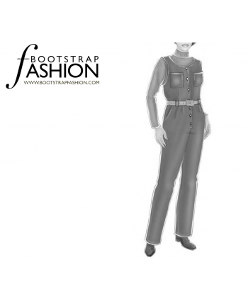 Custom-Fit Sewing Patterns - Belted Coveralls with Pockets