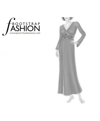 Custom-Fit Sewing Patterns - Long Sleeve Below-Knee Nightgown