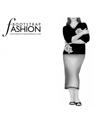 Custom-Fit Sewing Patterns - Strait Mid-Calf Skirt