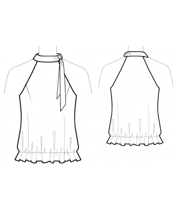 Custom-Fit Sewing Patterns - Halter Style Blouson Top
