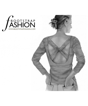 Custom-Fit Sewing Patterns - Cross Back Boat Neck Top