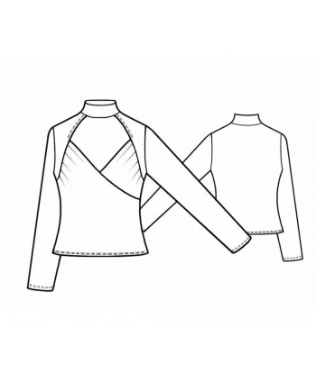 Custom-Fit Sewing Patterns - Turtle Neck Chest Cut Out Top 