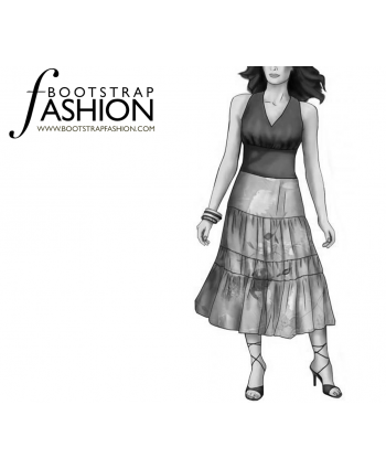 Custom-Fit Sewing Patterns - Horizontal Paneled Gypsy Skirt