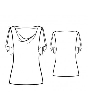 Custom-Fit Sewing Patterns - Cowl Neck Split Sleeve Top