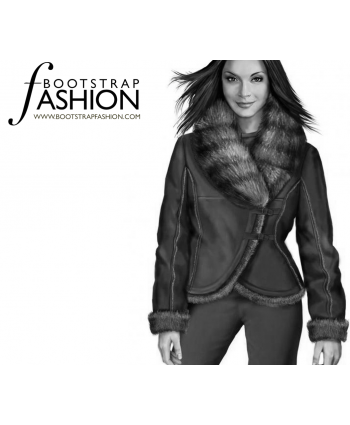 Custom-Fit Sewing Patterns - Thick Fur Collar Wrap Coat
