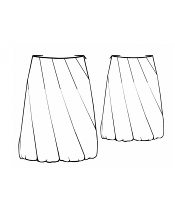 Custom-Fit Sewing Patterns - A-line Vertical Twist Panel Skirt