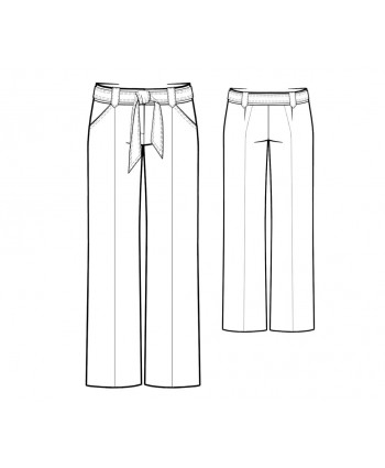 Custom-Fit Sewing Patterns - Straight Leg Tie Waistband Trousers