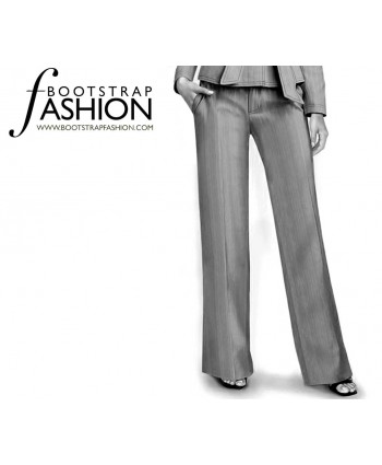 Custom-Fit Sewing Patterns - Straight Leg Tie Waistband Trousers