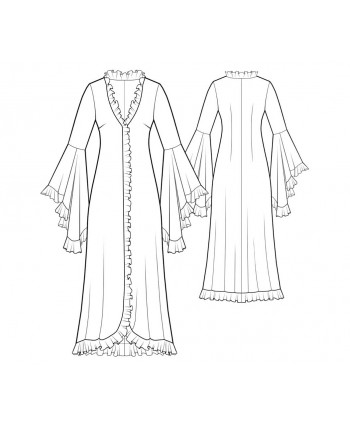 Custom-Fit Sewing Patterns - Angel Sleeves Ruffle Chiffon Penoir