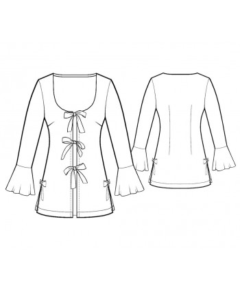Custom-Fit Sewing Patterns - Bell Sleeves Robe