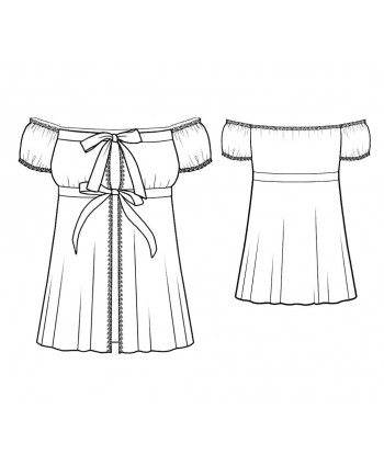 Custom-Fit Sewing Patterns - Off-Shoulder Babydoll