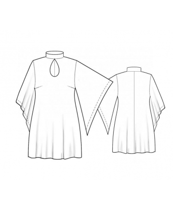 Custom-Fit Sewing Patterns - Tear Drop Tunic with Under Pointed Sleeves
