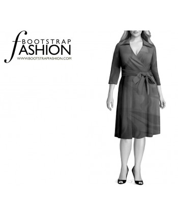 Custom-Fit Sewing Patterns - Wrap Dress With Shirt Collar