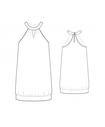 Custom-Fit Sewing Patterns - Halter Dress with Key-Hole Neckline