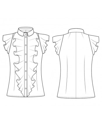Custom-Fit Sewing Patterns - Ruffle Front Blouse