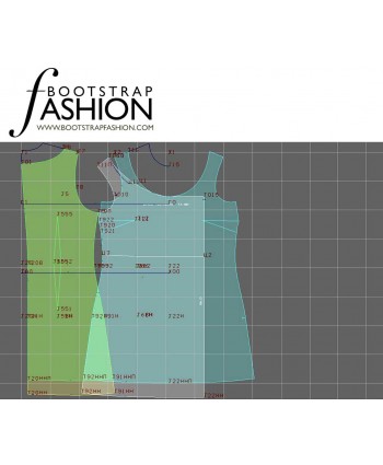 Custom-Fit Sewing Patterns - Wide Scoop Neck Rushed Dress