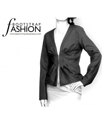 Custom-Fit Sewing Patterns - Fitted Draped Collarless Jacket