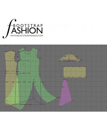 Custom-Fit Sewing Patterns - Draped Asymmetrical Turtleneck Knit Dress