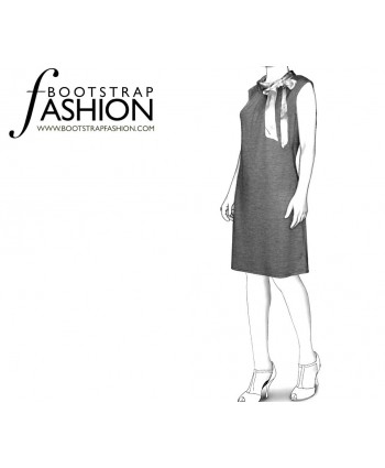 Custom-Fit Sewing Patterns - Sleeveless Dress with Tied Neckline