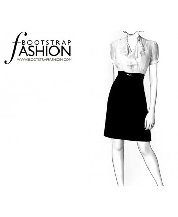 Custom-Fit Sewing Patterns - Short-Sleeved V-Neck Ruffle Dress