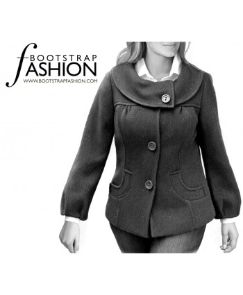 Custom-Fit Sewing Patterns - Turnout Cowl-Collar Short Coat