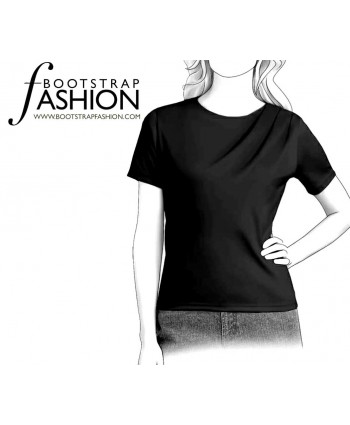 Custom-Fit Sewing Patterns - Draped Shoulder Knit Top