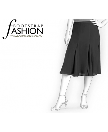 Custom-Fit Sewing Patterns - Paneled Circular Midi Skirt