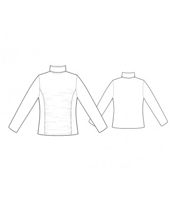 Custom-Fit Sewing Patterns - Ruched Front Knit Turtleneck
