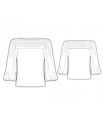 Custom-Fit Sewing Patterns - Boat-Neck Top with Balloon Sleeves
